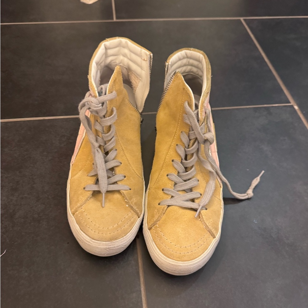 Golden Goose Yellow High-Top Sneakers